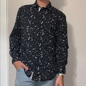 Navy blue button up shirt